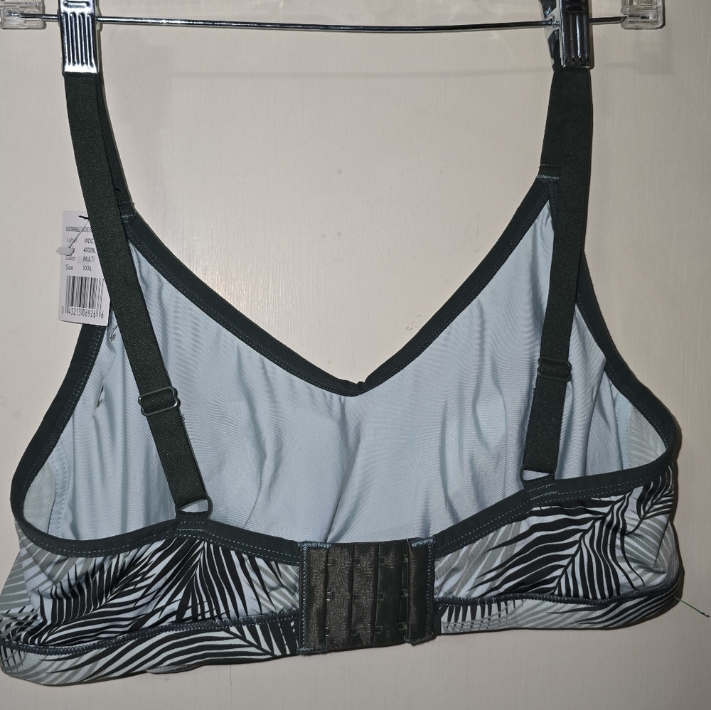 Kindly Leaf Print Bralette Wireless Padded Olive Green Bra XXXL 42DD NWT - Picture 5 of 9
